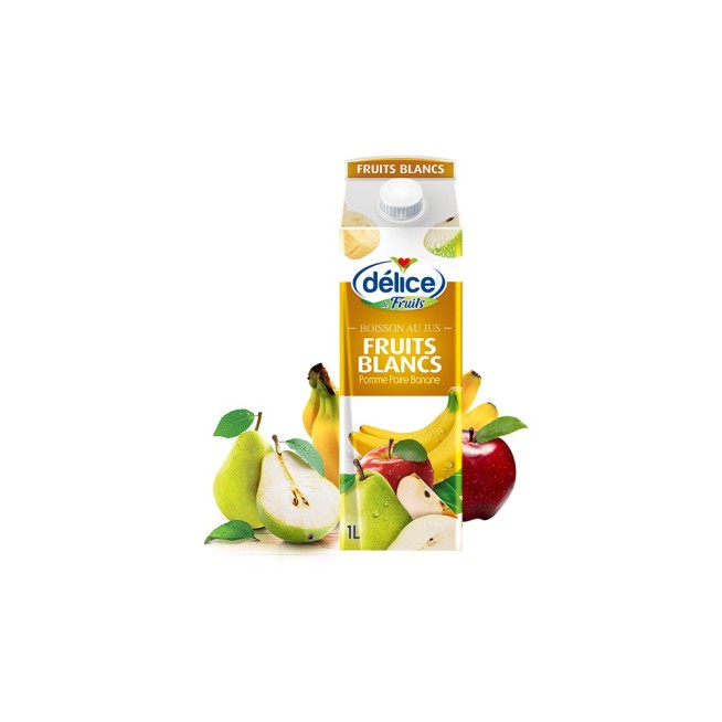 JUS DÉLICE DE FRUITS BOISSON AU JUS FRUITS BLANCS 1L