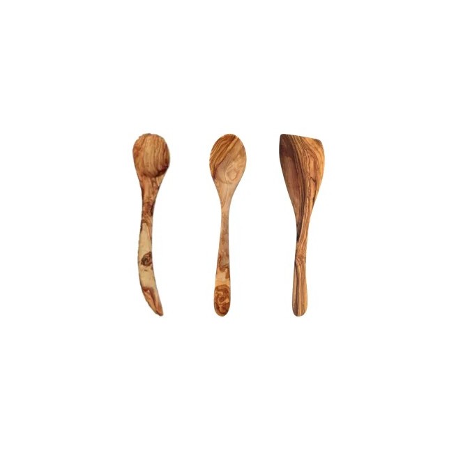 Lot de 3 ustensiles de cuisine en bois d'olivier