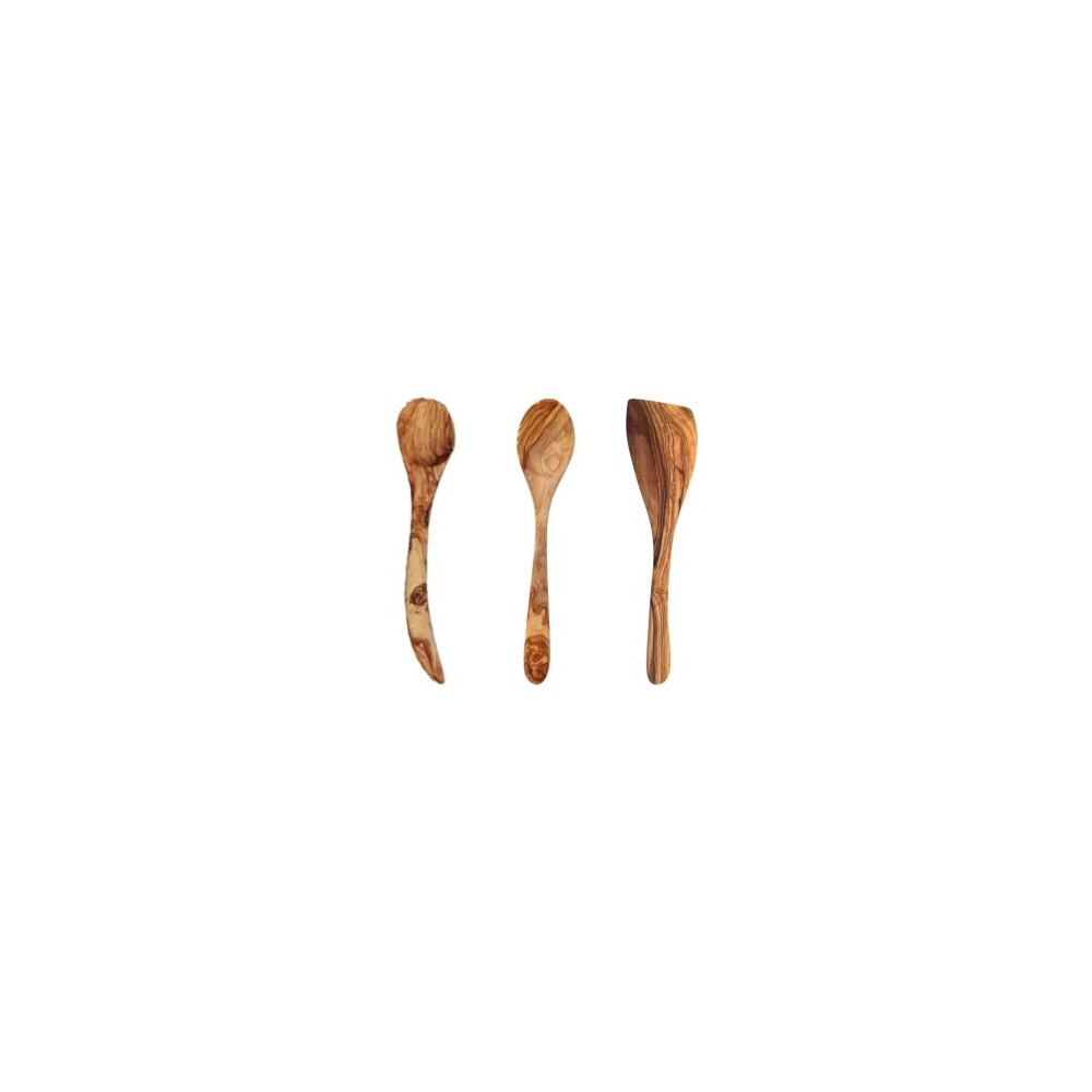 Lot de 3 ustensiles de cuisine en bois d'olivier